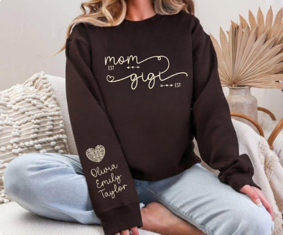 Personalized Mom & Grandma Est. Shirt | Custom Gift for Mom, Grandma & New Parents
