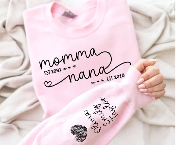 Personalized Mom & Grandma Est. Shirt | Custom Gift for Mom, Grandma & New Parents