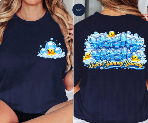 Washy Washy Before Yummy Yummy Shirt | Funny Teacher & Daycare Worker Tee
