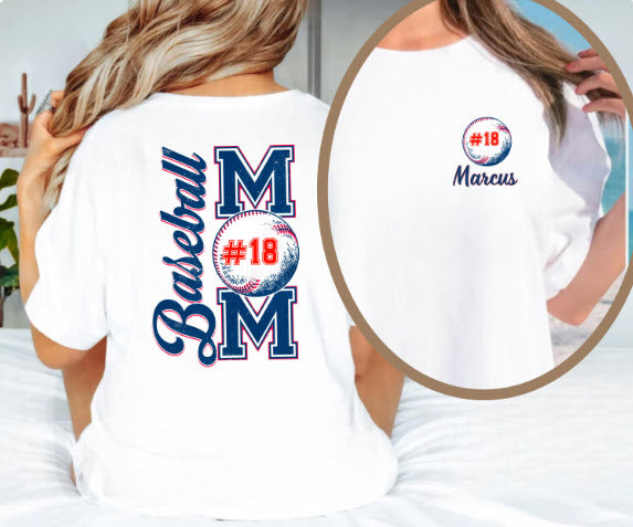 Baseball Mom Shirt | Custom Sports Mom Tee for Game Day