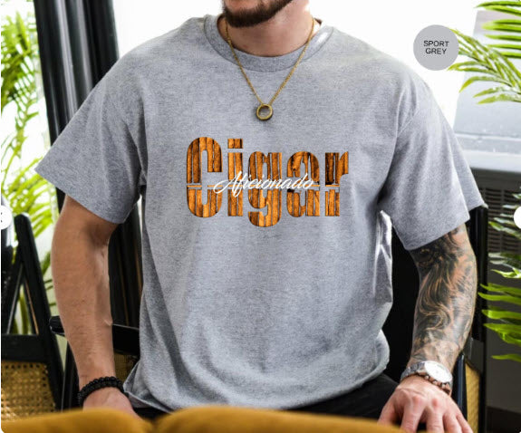 Cigar Aficionado Shirt | Unique Cigar Lover Tee with Cigar Paper Lettering