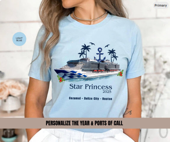 Star Princess Cruise Shirt | Personalized Year & Ports of Call Tee