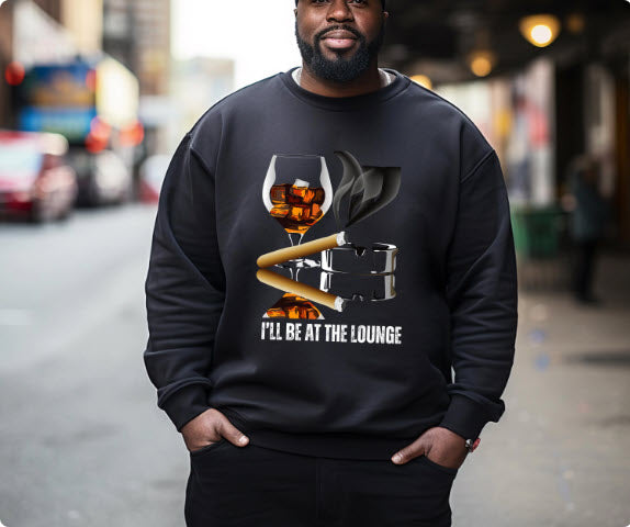 I'll Be at the Lounge Shirt | Whiskey & Cigar Tee for Men