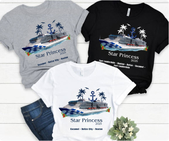 Star Princess Cruise Shirt | Personalized Year & Ports of Call Tee