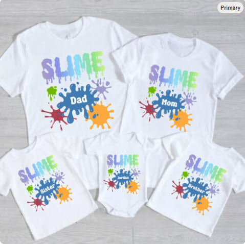 Personalized Slime Birthday Shirts | Matching Family Slime Party Tees