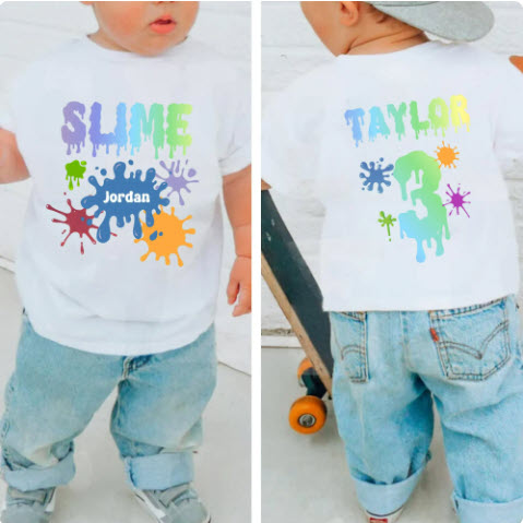 Personalized Slime Birthday Shirts | Matching Family Slime Party Tees