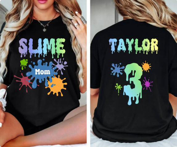 Personalized Slime Birthday Shirts | Matching Family Slime Party Tees
