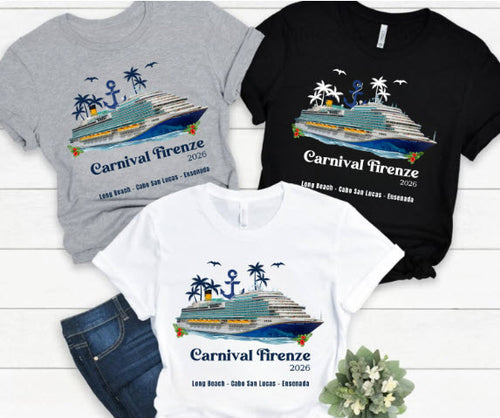 Carnival Firenze Cruise Shirt | Personalized Year & Ports of Call Tee