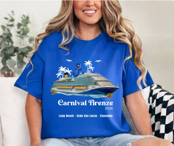 Carnival Firenze Cruise Shirt | Personalized Year & Ports of Call Tee