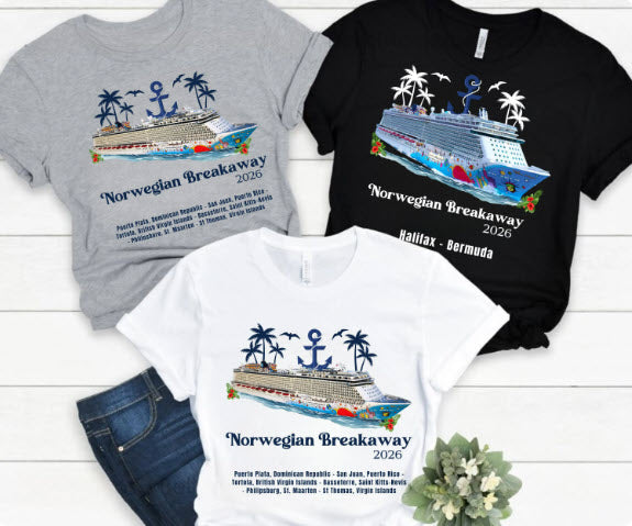 Norwegian Breakaway Cruise Shirt | Personalized Year & Ports of Call Tee