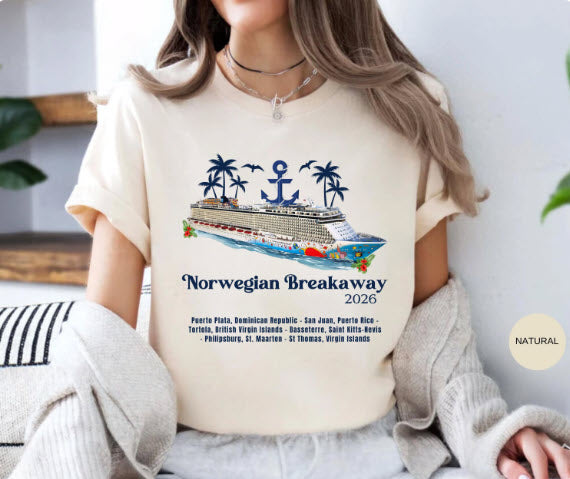 Norwegian Breakaway Cruise Shirt | Personalized Year & Ports of Call Tee