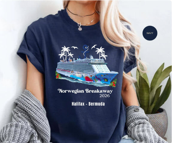 Norwegian Breakaway Cruise Shirt | Personalized Year & Ports of Call Tee