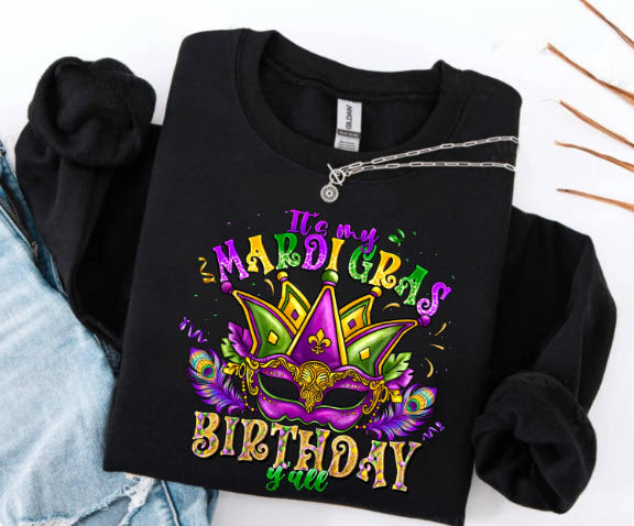 It's My Mardi Gras Birthday Y'all Shirt | Mardi Gras Birthday Girl Tee
