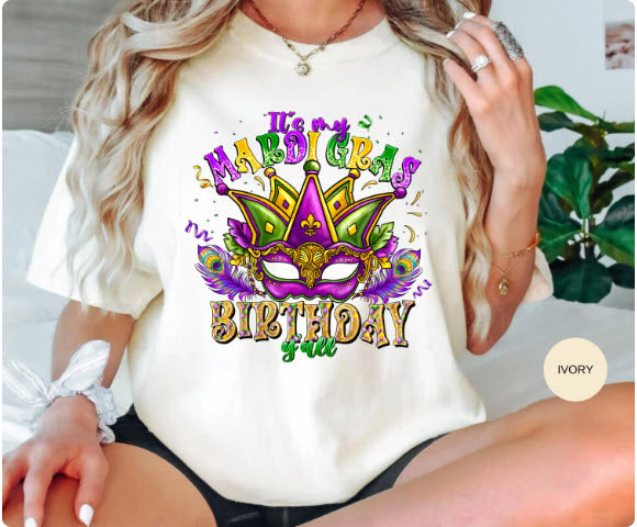 It's My Mardi Gras Birthday Y'all Shirt | Mardi Gras Birthday Girl Tee