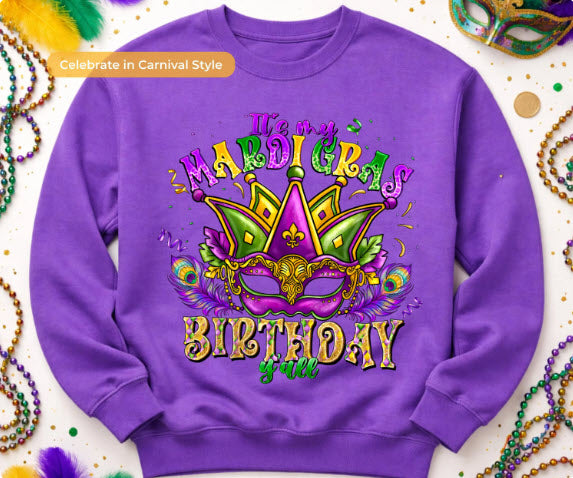 It's My Mardi Gras Birthday Y'all Shirt | Mardi Gras Birthday Girl Tee