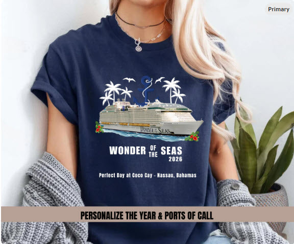 Wonder of the Seas Cruise Shirt | Personalized Year & Ports of Call Tee