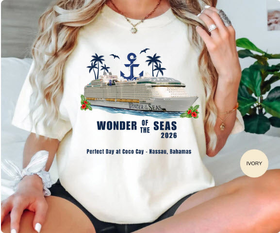 Wonder of the Seas Cruise Shirt | Personalized Year & Ports of Call Tee