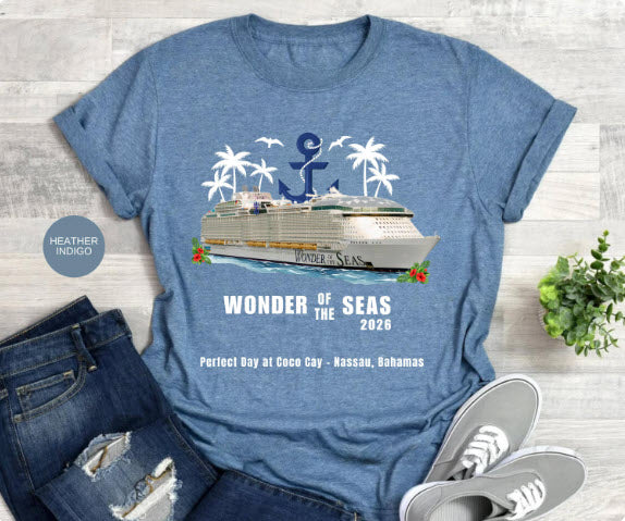 Wonder of the Seas Cruise Shirt | Personalized Year & Ports of Call Tee