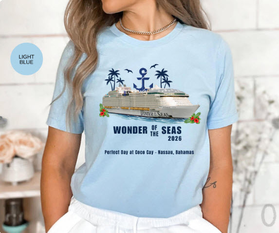 Wonder of the Seas Cruise Shirt | Personalized Year & Ports of Call Tee