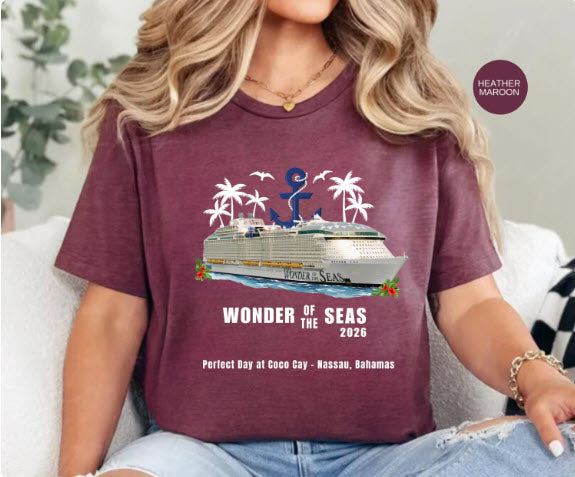 Wonder of the Seas Cruise Shirt | Personalized Year & Ports of Call Tee