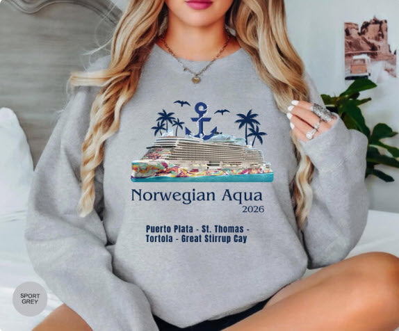Norwegian Aqua Cruise Shirt | Personalized Matching Family Vacation Tee