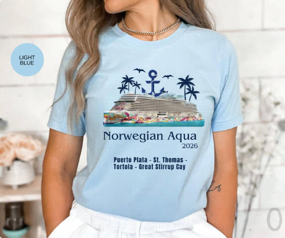 Norwegian Aqua Cruise Shirt | Personalized Matching Family Vacation Tee