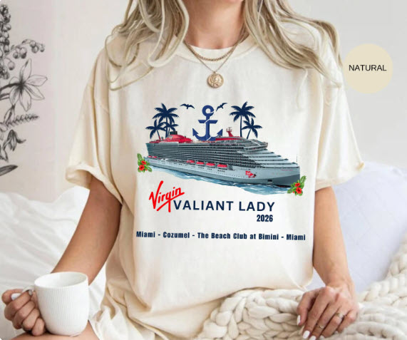 Virgin Voyages Valiant Lady Cruise Shirt | Personalized Matching Family Vacation Tee