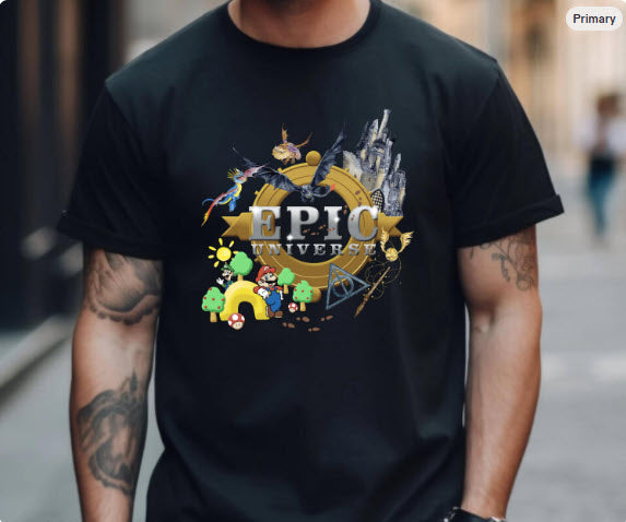 Epic Universe Shirt | Universal Theme Park Tee | Mario & Fantasy Adventure Graphic T-Shirt