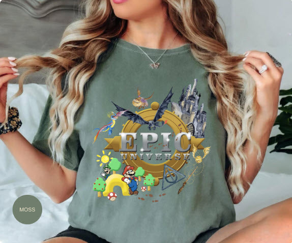Epic Universe Shirt | Universal Theme Park Tee | Mario & Fantasy Adventure Graphic T-Shirt
