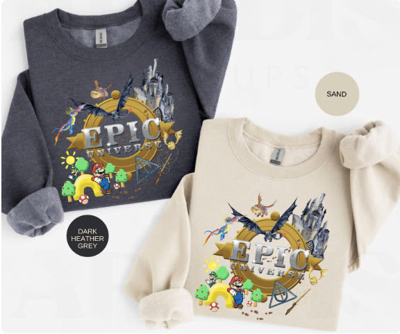 Epic Universe Shirt | Universal Theme Park Tee | Mario & Fantasy Adventure Graphic T-Shirt