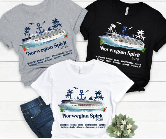 Norwegian Spirit 2026 Cruise Shirt | New Zealand Itinerary Tee | Wellington Auckland Souvenir
