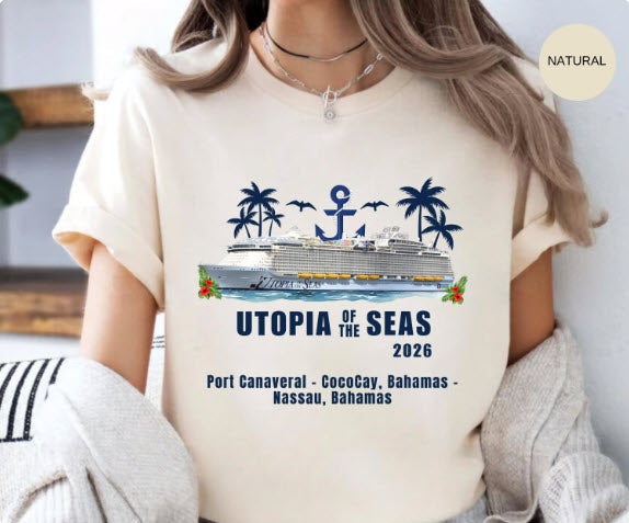 Utopia of the Seas 2026 Cruise Shirt | Bahamas Itinerary Tee | Port Canaveral CocoCay Nassau Souvenir