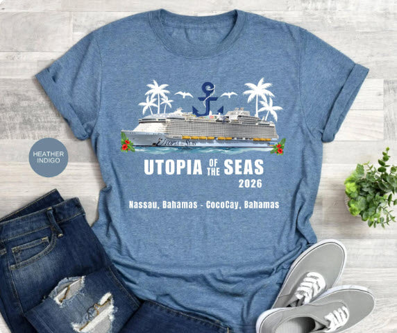 Utopia of the Seas 2026 Cruise Shirt | Bahamas Itinerary Tee | Port Canaveral CocoCay Nassau Souvenir