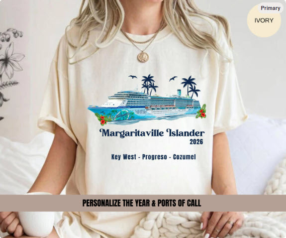 Margaritaville Islander 2026 Cruise Shirt | Key West Progreso Cozumel Tee | Caribbean Cruise Souvenir