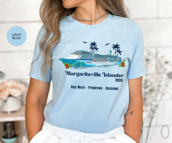 Margaritaville Islander 2026 Cruise Shirt | Key West Progreso Cozumel Tee | Caribbean Cruise Souvenir
