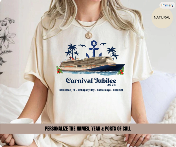 Carnival Jubilee Cruise Shirt | Galveston Mahogany Bay Costa Maya Cozumel Tee | Carnival Cruise Souvenir