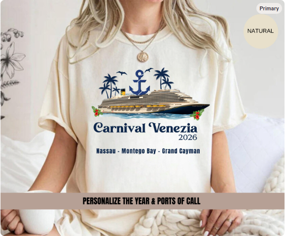 Carnival Venezia Cruise Shirt | Caribbean Carnival Cruise Souvenir