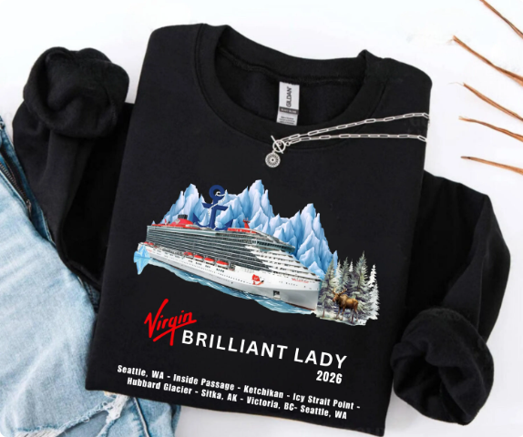 Virgin Brilliant Lady Cruise Shirt | Caribbean & Alaska Itinerary Tee | Virgin Voyages Souvenir