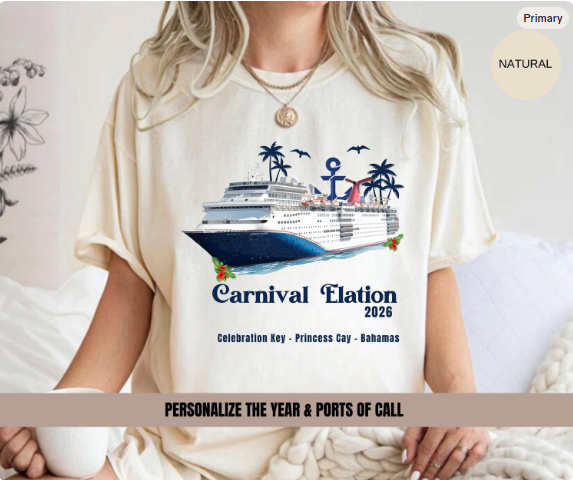 Carnival Elation Cruise Shirt | Celebration Key Princess Cay Bahamas Tee | Carnival Cruise Souvenir Gift