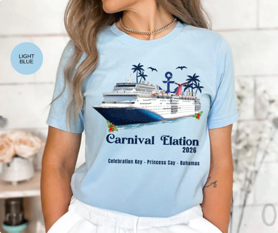 Carnival Elation Cruise Shirt | Celebration Key Princess Cay Bahamas Tee | Carnival Cruise Souvenir Gift