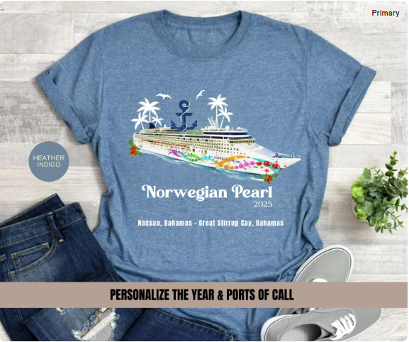 Norwegian Pearl Cruise Sweatshirt | Nassau Great Stirrup Cay Bahamas Crewneck | NCL Cruise Souvenir Gift