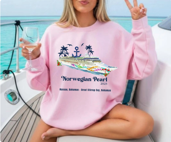 Norwegian Pearl Cruise Sweatshirt | Nassau Great Stirrup Cay Bahamas Crewneck | NCL Cruise Souvenir Gift