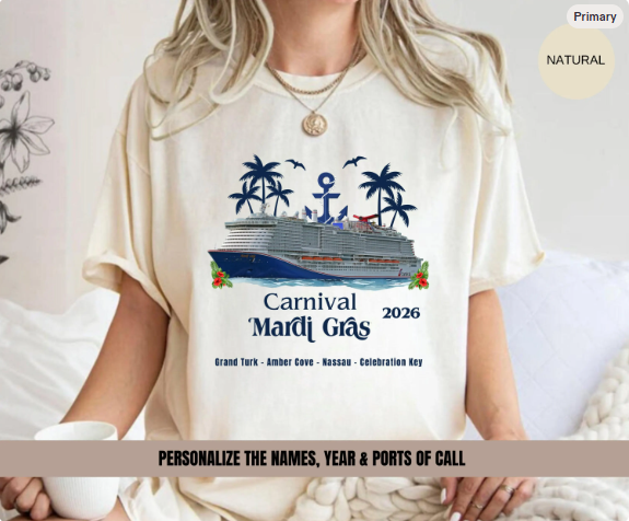 Carnival Mardi Gras Cruise Shirt | Grand Turk Amber Cove Nassau Celebration Key Tee | Carnival Cruise Souvenir