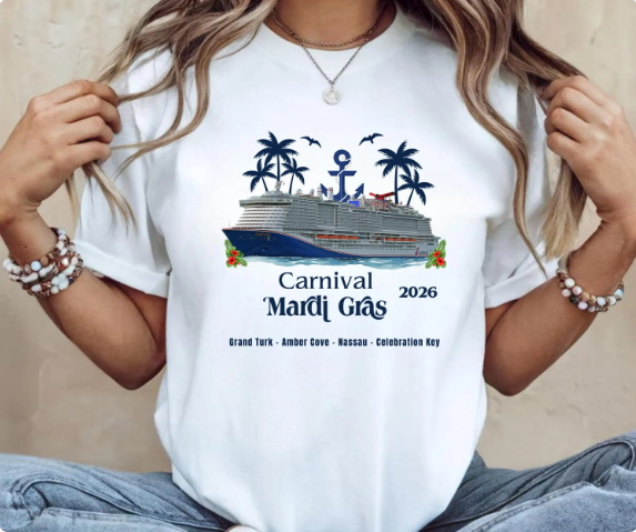 Carnival Mardi Gras Cruise Shirt | Grand Turk Amber Cove Nassau Celebration Key Tee | Carnival Cruise Souvenir