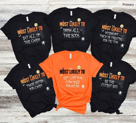 Most Likely To Halloween Shirt | Personalized Funny Halloween Tee | Custom Halloween Gift for Women & Groups
