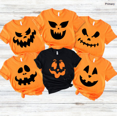 Jack O Lantern Family Matching Halloween Shirts | Pumpkin Face Halloween Tee | Family Halloween Costume Shirts | Group Halloween Shirts