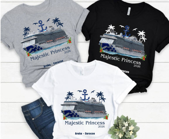 Majestic Princess Cruise Shirt | Aruba Curacao Cruise Tee | Princess Cruises Group Shirt | Caribbean Cruise Souvenir Shirt
