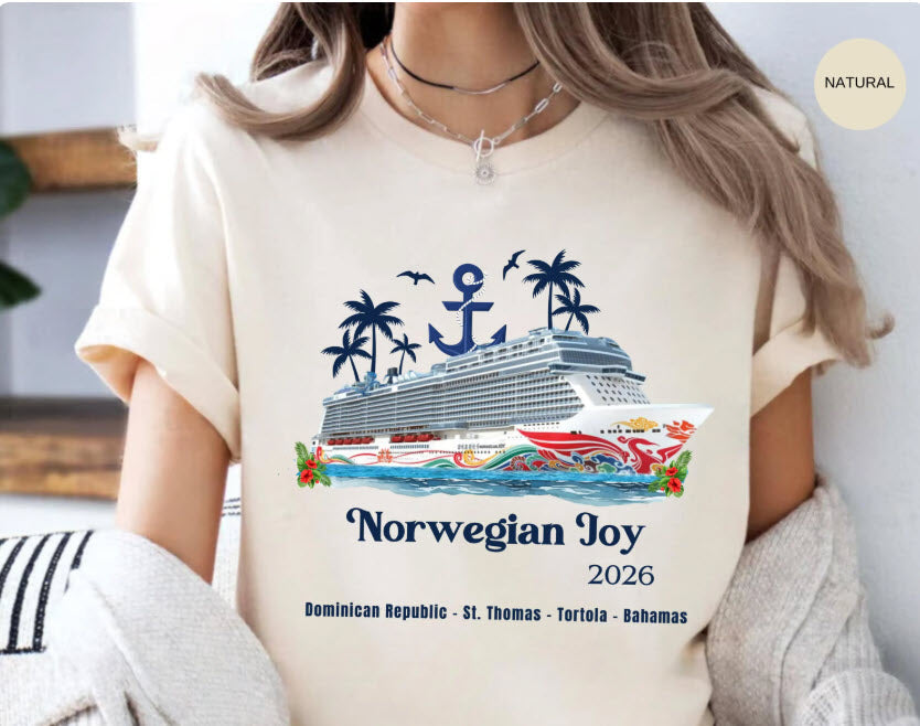 Norwegian Joy Cruise Shirt | Dominican Republic St Thomas Tortola Bahamas Cruise Tee | NCL Group Shirt | Caribbean Cruise Souvenir