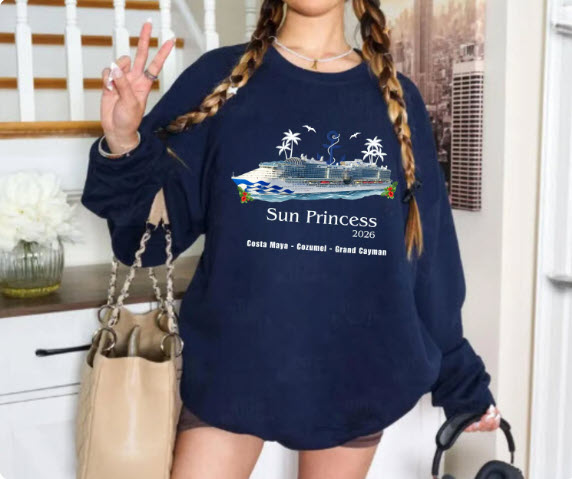 Sun Princess Cruise Shirt | Personalized Year & Ports of Call | Princess Cruises Group Tee | Custom Cruise Souvenir Shirt