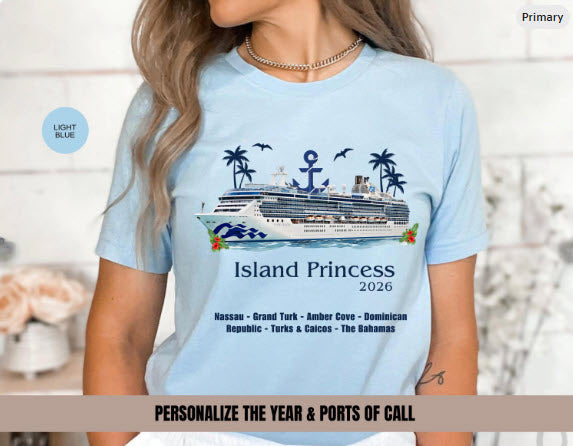Island Princess Cruise Shirt | Princess Cruises Group Tee | Caribbean Cruise Souvenir Shirt | Cruise Ship Gift